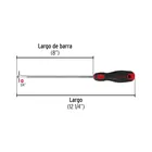 Desarmador plano 1/4' x 8'mango Comfort Grip, PRETUL 2