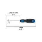 Desarmador de cruz 1/4' x 4' mango Comfort Grip, PRETUL 2