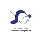 Bolsa c/5 abrazaderas tipo omega 1-1/4' p/tubo pared gruesa 3