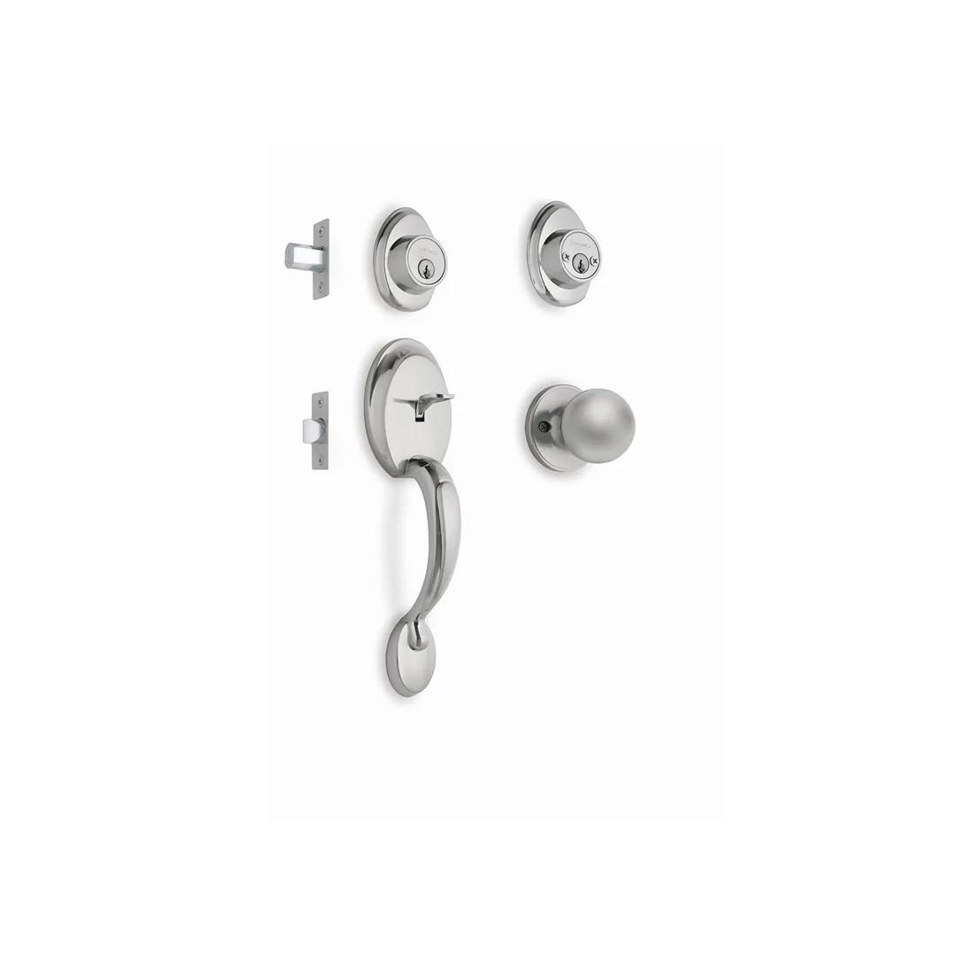 Jaladera y perilla, Berna llave-llave, cromo mate, BASIC