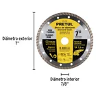 Disco de diamante de 7' x 1.6 mm, rin turbo, PRETUL 2