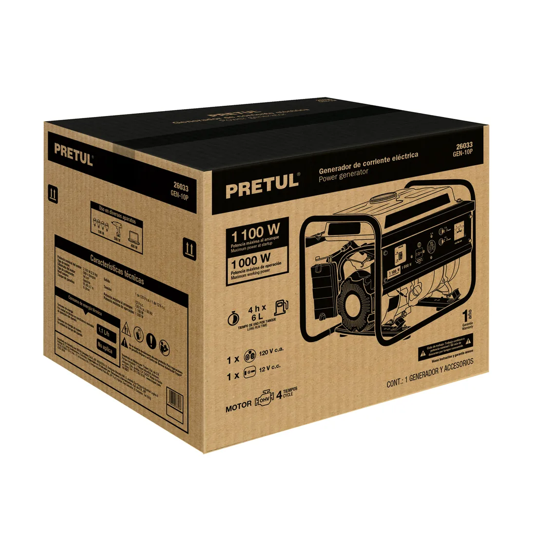 Caja de empaque de repuesto GEN-10P, PRETUL