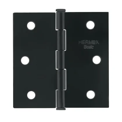Bisagra cuadrada 2-1/2', acero negro mate cabeza plana BASIC