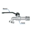 Llave de esfera de zinc 1/2', 110 g, s/adaptador, PRETUL 2