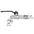 Llave de esfera de zinc 1/2', 110 g, s/adaptador, PRETUL 3