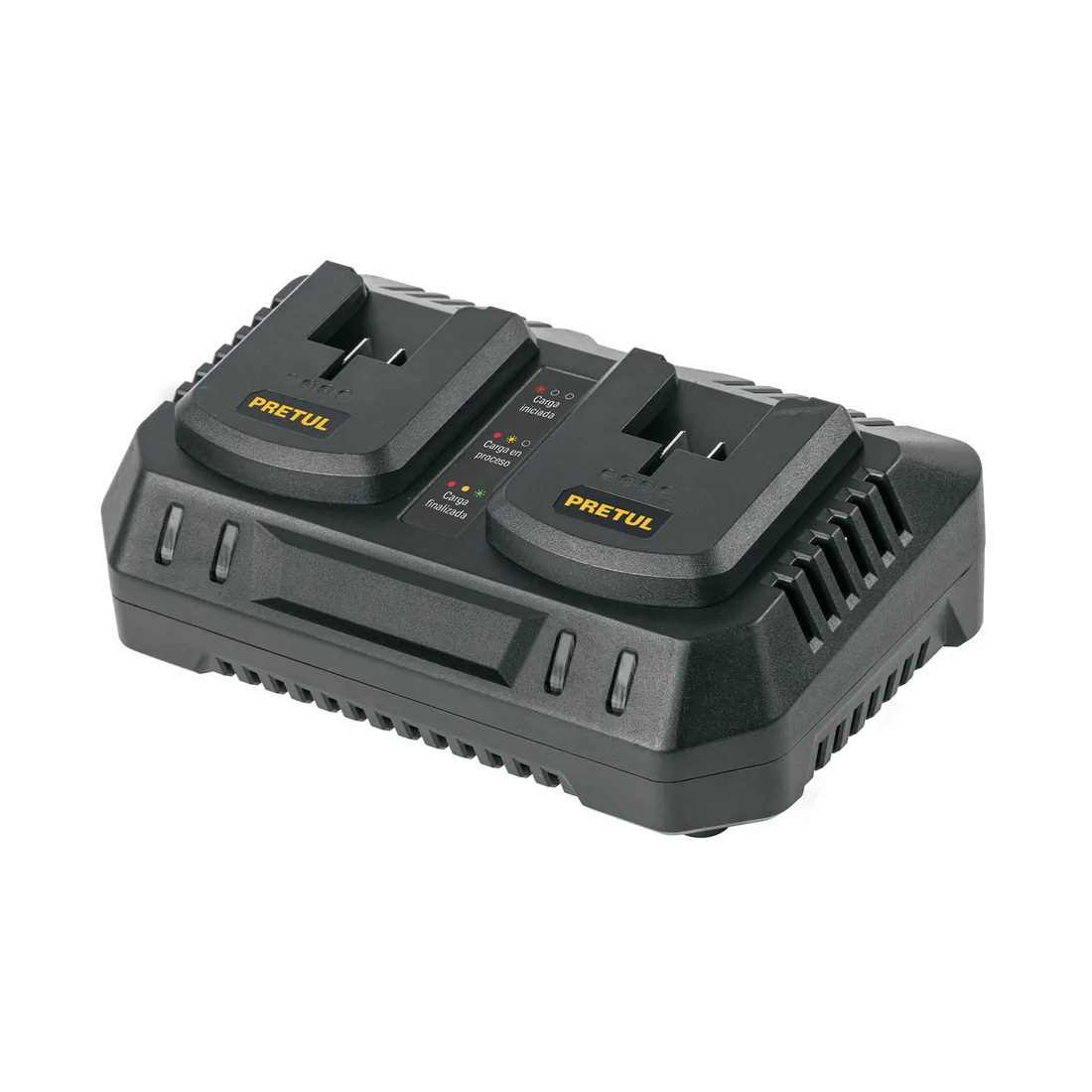 Cargador dual de baterías de ion litio 20V, PRETUL