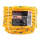 Metro de cuerda amarilla de polipropileno 13 mm, rollo 13m 5