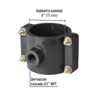 Abrazadera para toma domiciliaria PP 3' x 1/2', FOSET 3