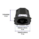 Bote integral de 12 cm, aro interno de 11 cm, VOLTECK 3