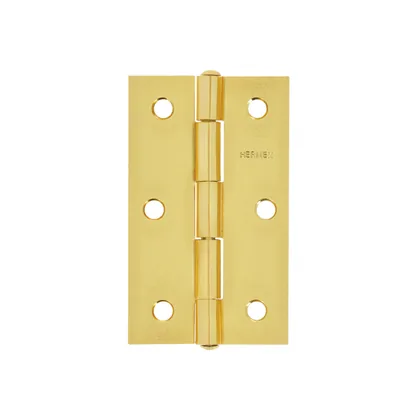 Bisagra rectangular 3-1/2 x 2-1/8', acero latonado, HERMEX