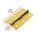 Bisagra rectangular 3-1/2 x 2-1/8', acero latonado, HERMEX 3