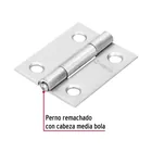 Bisagra rectangular 1-1/2x1-3/16', acero inoxidable, HERMEX 2