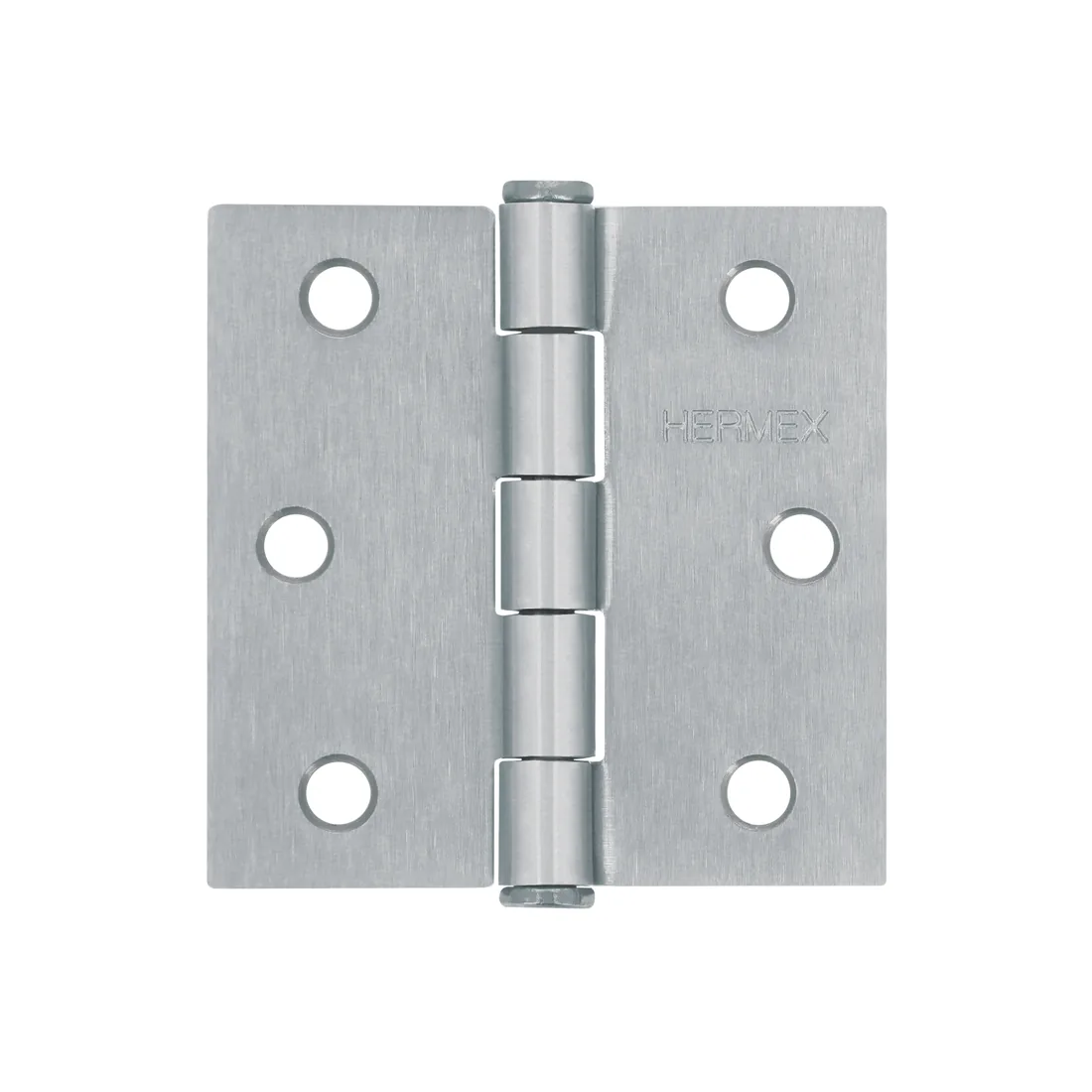 Bisagra cuadrada 2-1/2', acero satinado, cabeza plana HERMEX