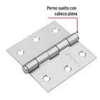 Bisagra cuadrada 2-1/2', acero satinado, cabeza plana HERMEX 2