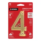 Número 4 de latón sólido 4', latón brillante, HERMEX 4