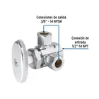 Llave ang. doble salida 3/8', multivuelta, barrilito, FOSET 2