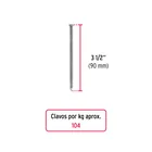 Kilo de clavo estándar 3-1/2' con cabeza en caja de 25 kg 2