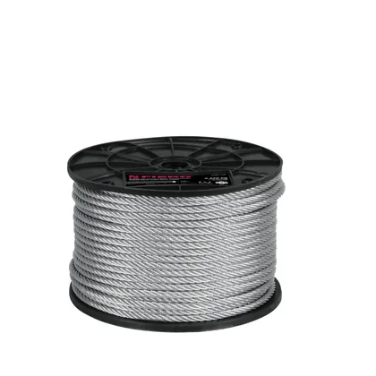 Metro de cable rígido 1/4' de acero 7x7 hilos, 75 m, FIERO