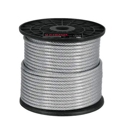 Metro cable flexible 1/4' acero 7x19 recubierto PVC, 75 m