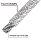 Metro cable flexible 1/4' acero 7x19 recubierto PVC, 75 m 2