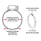 Bolsa con 5 abrazaderas sin fin #52, 2-13/16 - 3-3/4', FIERO 5