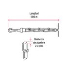 Cadena de 1.8 m de amarre para perro, 2.4 mm, FIERO 3
