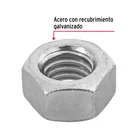 Bolsa con 60 tuercas 7/16' hexagonales de acero galvanizado 2