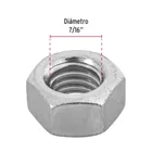 Bolsa con 60 tuercas 7/16' hexagonales de acero galvanizado 3