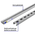 Perfil monocanal perforado de 3 m, 4 x 2 cm cal. 16, VOLTECK 2