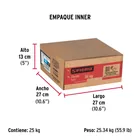 Kilo de clavos para concreto 3/4' galvanizado, caja de 25 kg 3