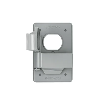 Placa tipo FS, con cubierta, doble, sobreponer, VOLTECK