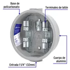 Base para watthorímetro, 4 terminales, VOLTECK 2