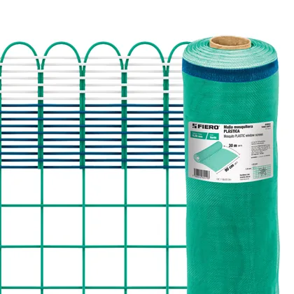 Rollo de 30 m x 0.9 m de malla mosquitera plástica verde