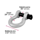 Grillete de acero forjado 3/4', FIERO 3