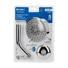 Regadera cromo 4'con 5 funciones, con brazo, FOSET ELEMENT 7