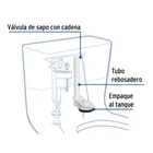 Válvula de descarga 2' para WC de 1pieza, cadena inox, FOSET 2