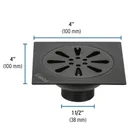 Resumidero cuadrado 4' x 4', acero inoxidable, negro, gota 3