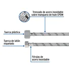 Manguera p/WC, acero inox, 3/8'x7/8', 40cm, plástico/latón 2