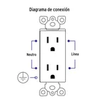 Contacto dúplex, 2 polos + tierra, línea Classic, VOLTECK 5
