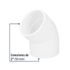 Codo 45° de PVC de 2', FOSET 2