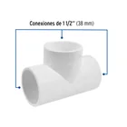 Tee sencilla de PVC 1-1/2', FOSET 2