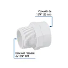 Adaptador macho de PVC de 1-1/4', FOSET 2