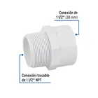 Adaptador macho de PVC de 1-1/2', FOSET 2