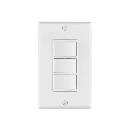 Placa armada con 3 interruptores sencillos, línea Classic