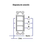 Placa armada con 3 interruptores sencillos, línea Classic 4