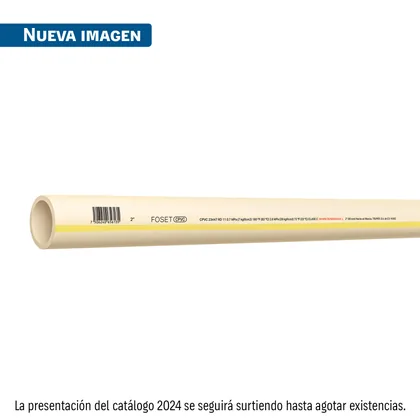 Tubo de 2' CPVC hidráulico RD 11, 3m, 3.5kg, FOSET