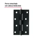 Bisagra rectangular 4 x 2-3/4', acero negro mate, HERMEX 2
