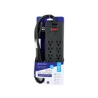 Multicontacto 8 entradas, 2 USB A + 2 USB C, negro, VOLTECK 4