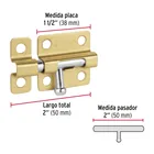 Pasador de barril de acero latón 2', HERMEX 3