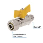 Válvula esfera para PE-AL-PE, 3/8'a flare 3/8', FOSET 3